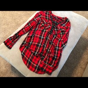 Red express plaid shirt XS